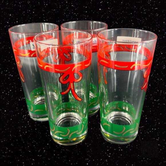 Villeroy and Boch Christmas Peace 4 Drinking Glasses Tumbler France Lamb 1996 - Picture 5 of 16